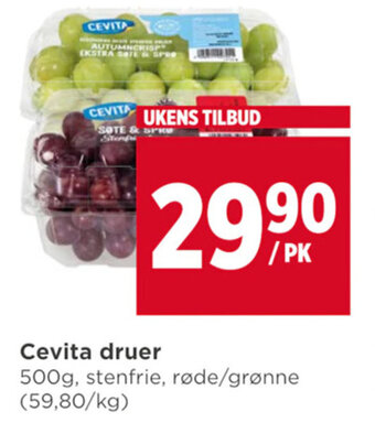 Meny Cevita druer tilbud