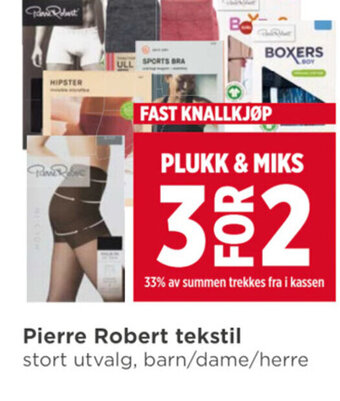 Meny Pierre Robert tekstil tilbud