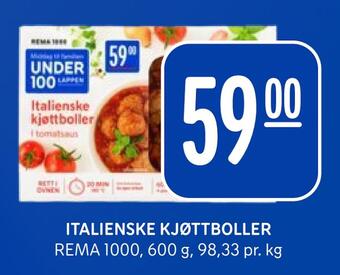 Rema 1000 Italienske kjøttboller tilbud