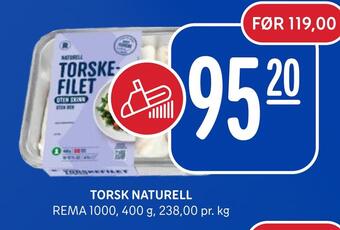 Rema 1000 Torsk naturell tilbud