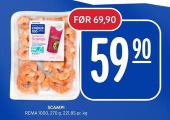 Rema 1000 Scampi tilbud