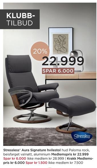 Møbelringen Stressless aura signature hvilestol tilbud