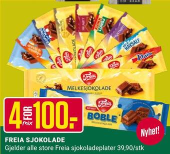 Europris Freia sjokolade tilbud