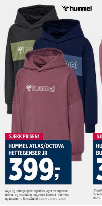 Sport 1 Hummel atlas/octova hettegenser jr tilbud