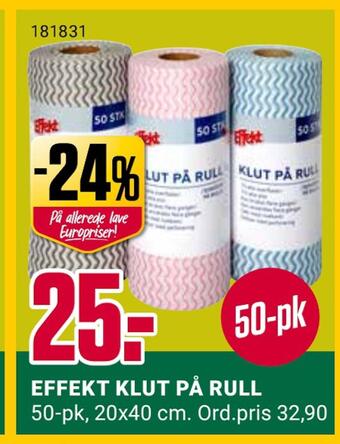 Europris Effekt klut på rull tilbud
