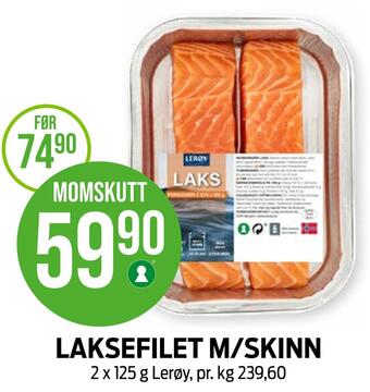 Kiwi Laksefilet m/skinn tilbud