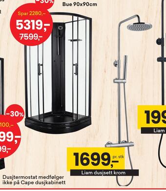 Right Price Tiles Cape dusjkabinett sort tilbud