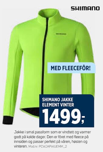 Sport 1 Shimano jakke element vinter tilbud