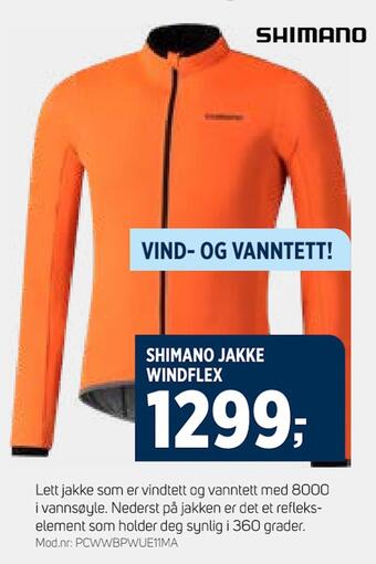 Sport 1 Shimano jakke windflex tilbud