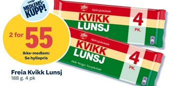 Coop Extra Freia Kvikk Lunsj tilbud