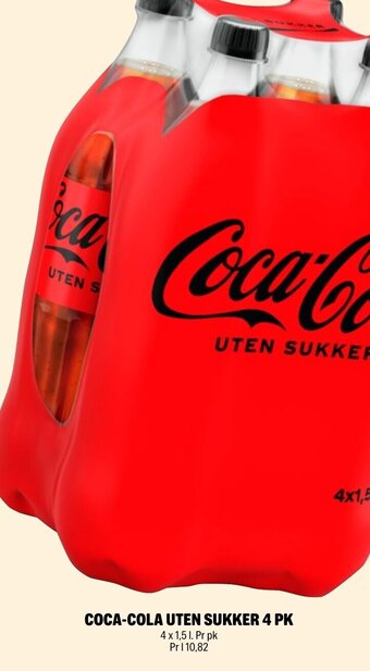 Coop Extra COCA-COLA UTEN SUKKER 4 PK tilbud