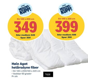 Coop Extra Høie Agat helårsdyne fiber tilbud