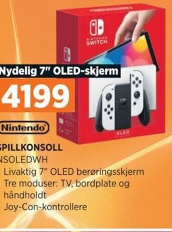 POWER Nintendo SPILLKONSOLL NSOLEDWH tilbud