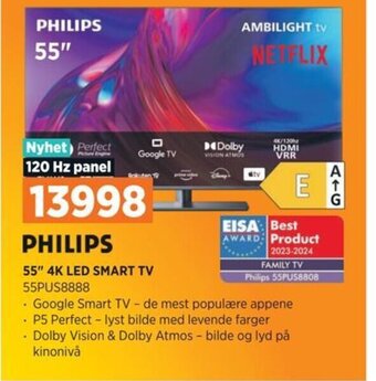 POWER PHILIPS 55" 4K LED SMART TV 55PUS8888 tilbud
