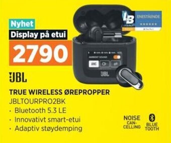 POWER JBL TRUE WIRELESS ØREPROPPER JBLTOURPRO2BK tilbud