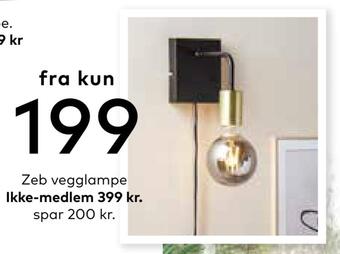 Skeidar Zeb vegglampe tilbud