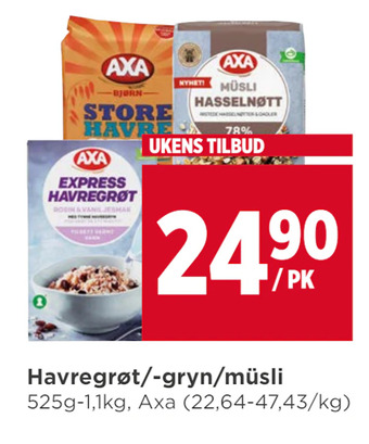 Meny Havregrøt/-gryn/müsli tilbud