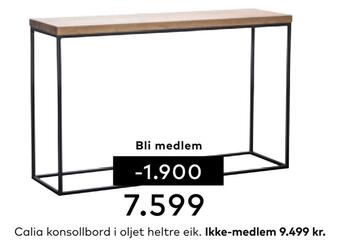 Skeidar Calia konsollbord i oljet heltre eik tilbud