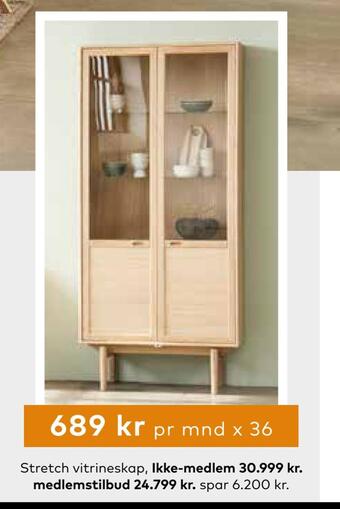 Skeidar Stretch vitrineskap tilbud