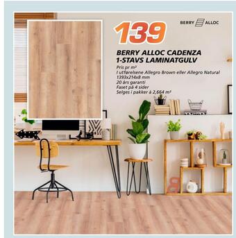 Coop Byggmix Berry alloc cadenza 1-stavs laminatgulv tilbud