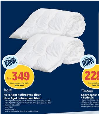 Coop Obs Høie agat helårsdyne fiber tilbud