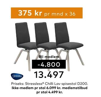 Skeidar Stressless chilli lav spisestol d200 tilbud