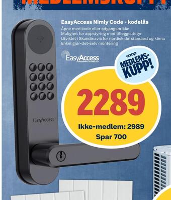 Obs Bygg Easyaccess nimly code - kodelås tilbud