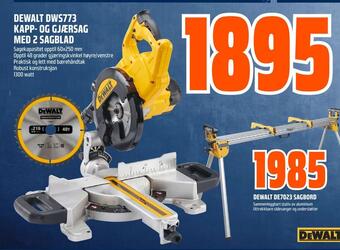 Obs Bygg Dewalt dws773 kapp- og gjærsag med 2 sagblad tilbud