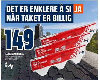 Obs Bygg Isola takshingel tilbud