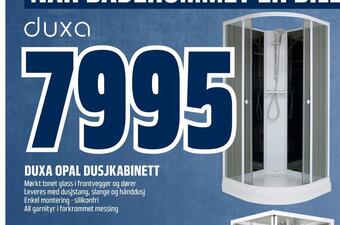 Obs Bygg Duxa opal dusjkabinett tilbud