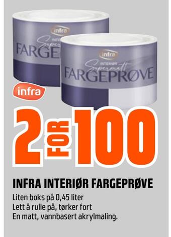 Obs Bygg Infra interiør fargeprøve tilbud