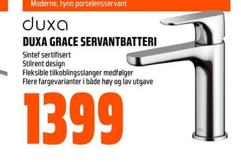 Obs Bygg Duxa grace servantbatteri tilbud