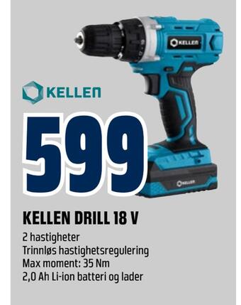 Obs Bygg Kellen drill 18 v tilbud