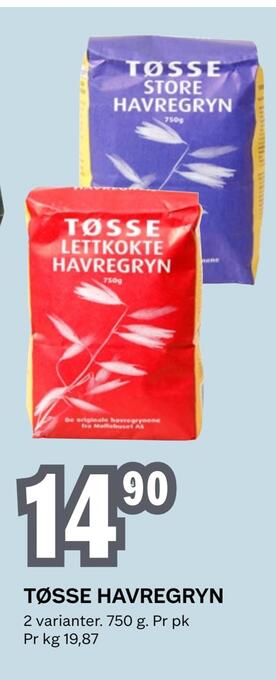 Coop Obs Tøsse havregryn tilbud