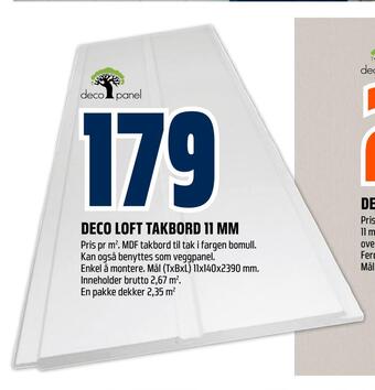 Obs Bygg Deco loft takbord 11 mm tilbud