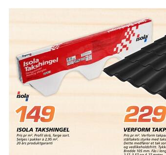 Coop Byggmix Isola takshingel tilbud