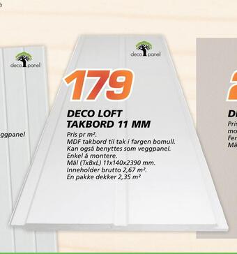 Coop Byggmix Deco loft takbord 11 mm tilbud
