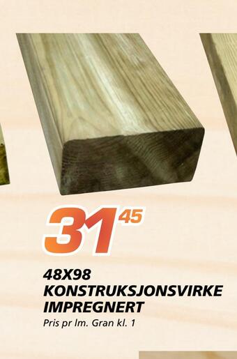 Coop Byggmix 48x98 konstruksjonsvirke impregnert tilbud