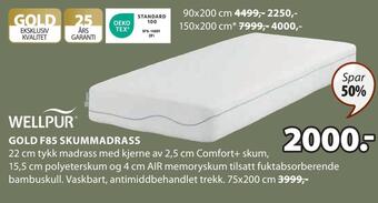 JYSK Gold f85 skummadrass tilbud