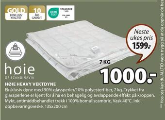 JYSK Høie heavy vektdyne tilbud