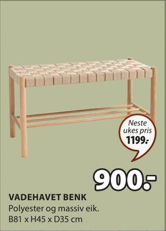 JYSK Vadehavet benk tilbud