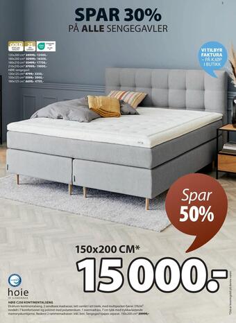 JYSK Høie c250 kontinentalseng tilbud