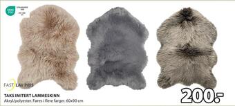 JYSK Taks imitert lammeskinn tilbud