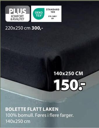 JYSK Bolette flatt laken tilbud