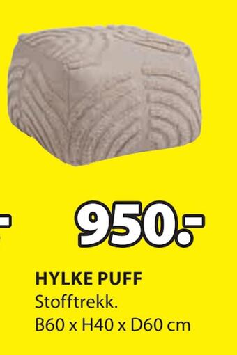 JYSK Hylke puff tilbud
