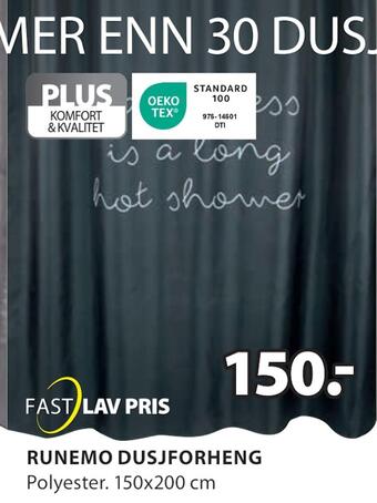 JYSK Runemo dusjforheng tilbud