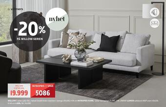 Bohus Willow 3 seter sofa xxl tilbud