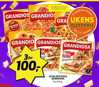 Bunnpris Utvalgte pizza grandiosa tilbud