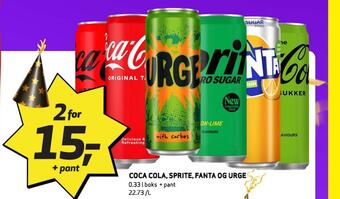 Bunnpris Coca cola, sprite, fanta og urge tilbud