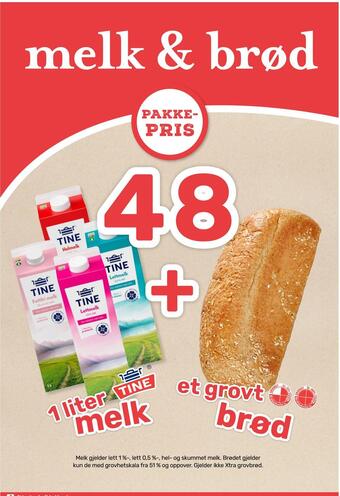 Matkroken 1 liter melk + et grovt brød tilbud